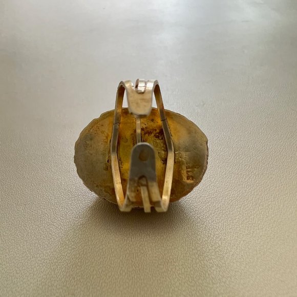 Vintage 1970s Israel Eilat Stone Sterling Silver Statement Ring - Picture 6 of 9